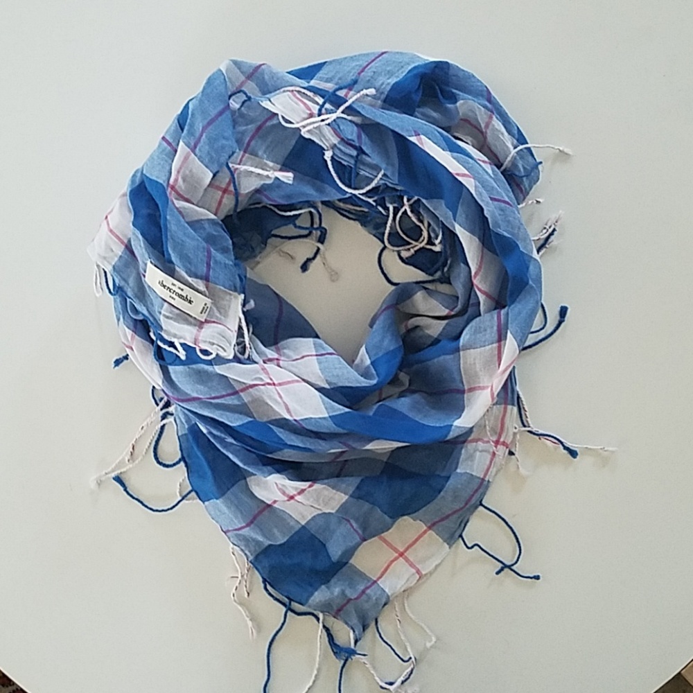 abercrombie kids | plaid scarf with fringe